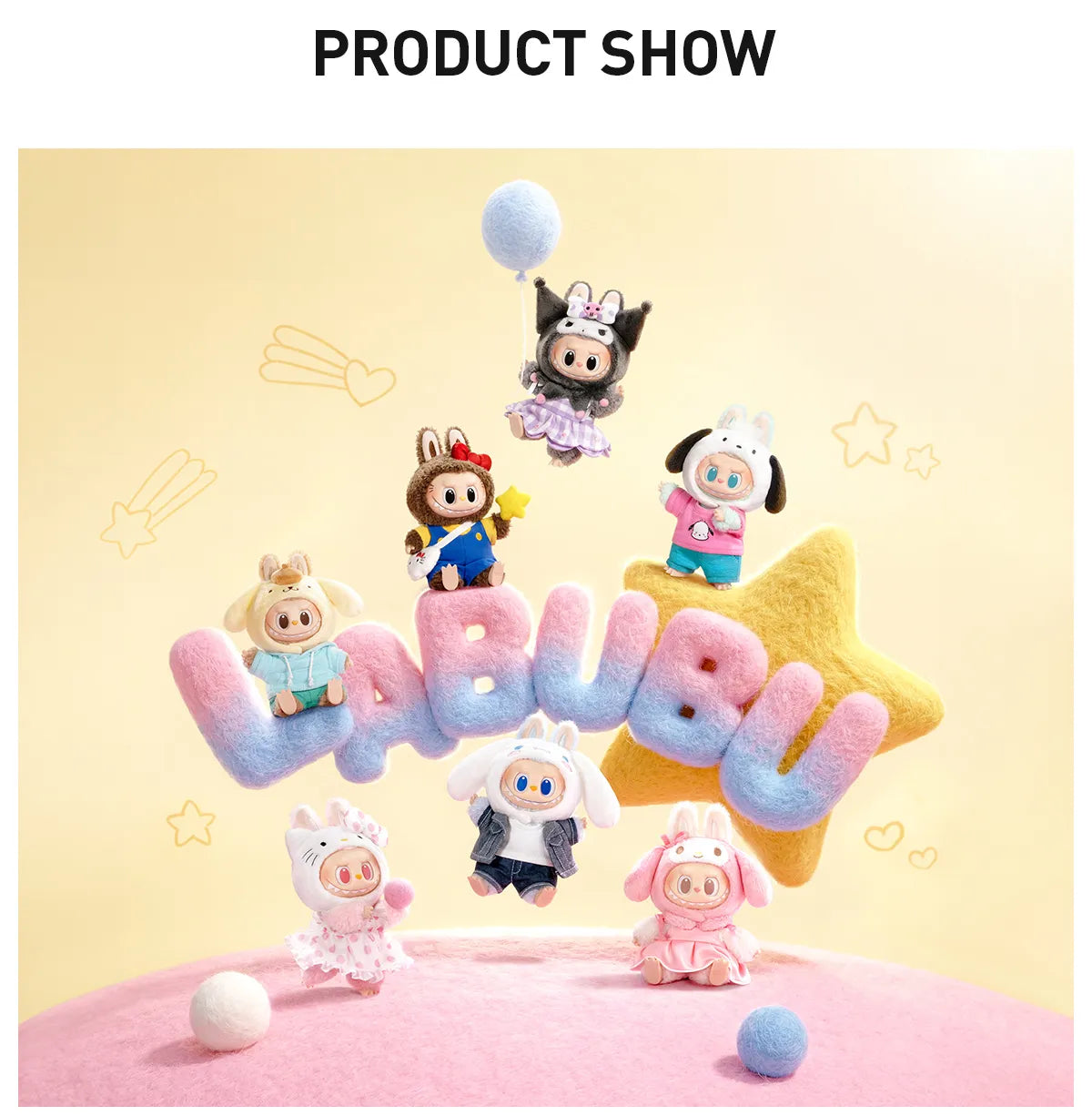 THE MONSTERS × Hello Kitty and Friends Series-Vinyl Plush Pendant Blind Box