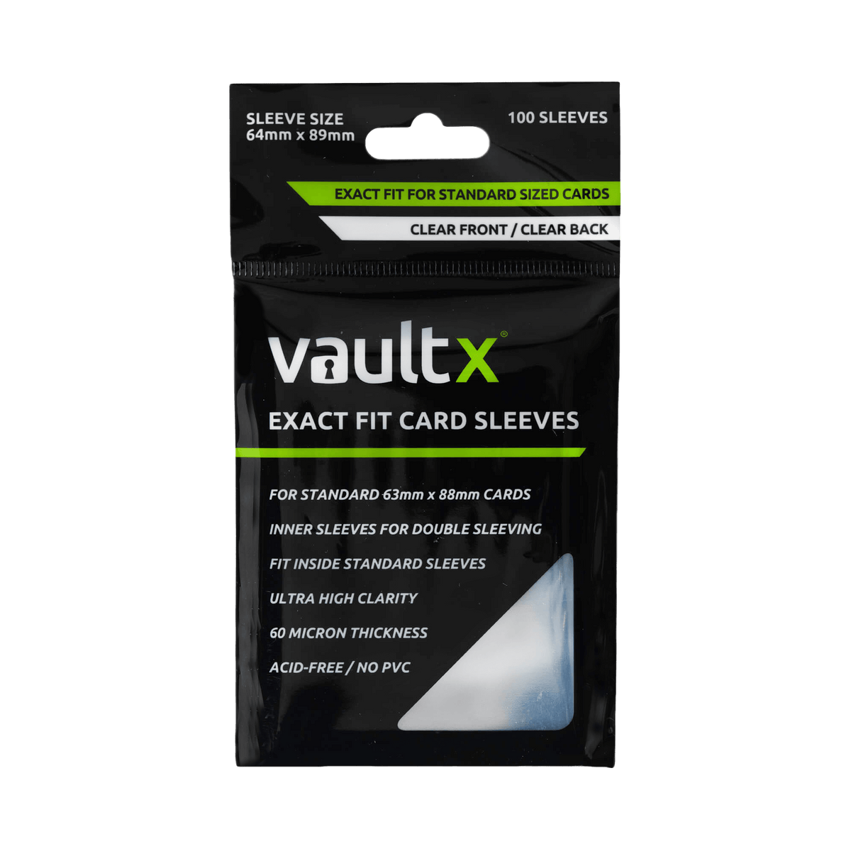 Vault X Exact Fit Card Sleeves - Clear - 100 Count