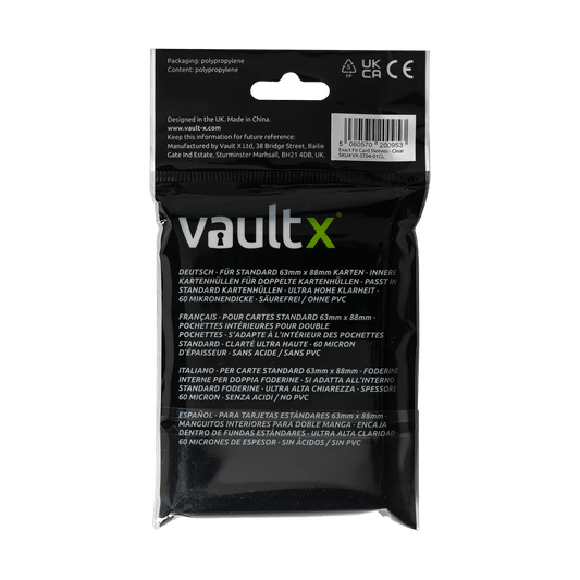 Vault X Exact Fit Card Sleeves - Clear