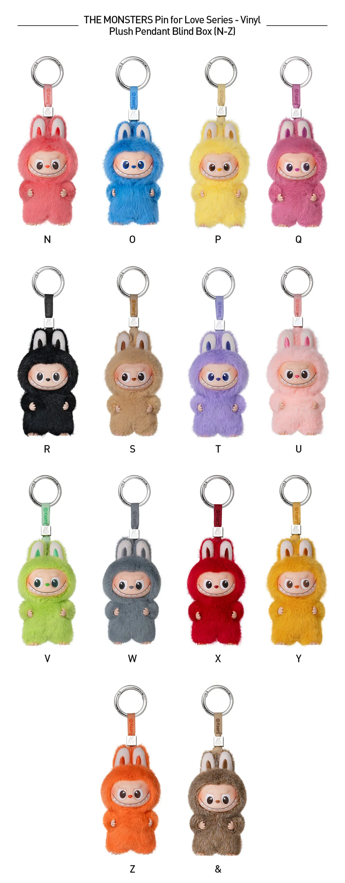 THE MONSTERS - Labubu V4 - Pin For Love Vinyl Plush Pendant N-Z (Blind Box)