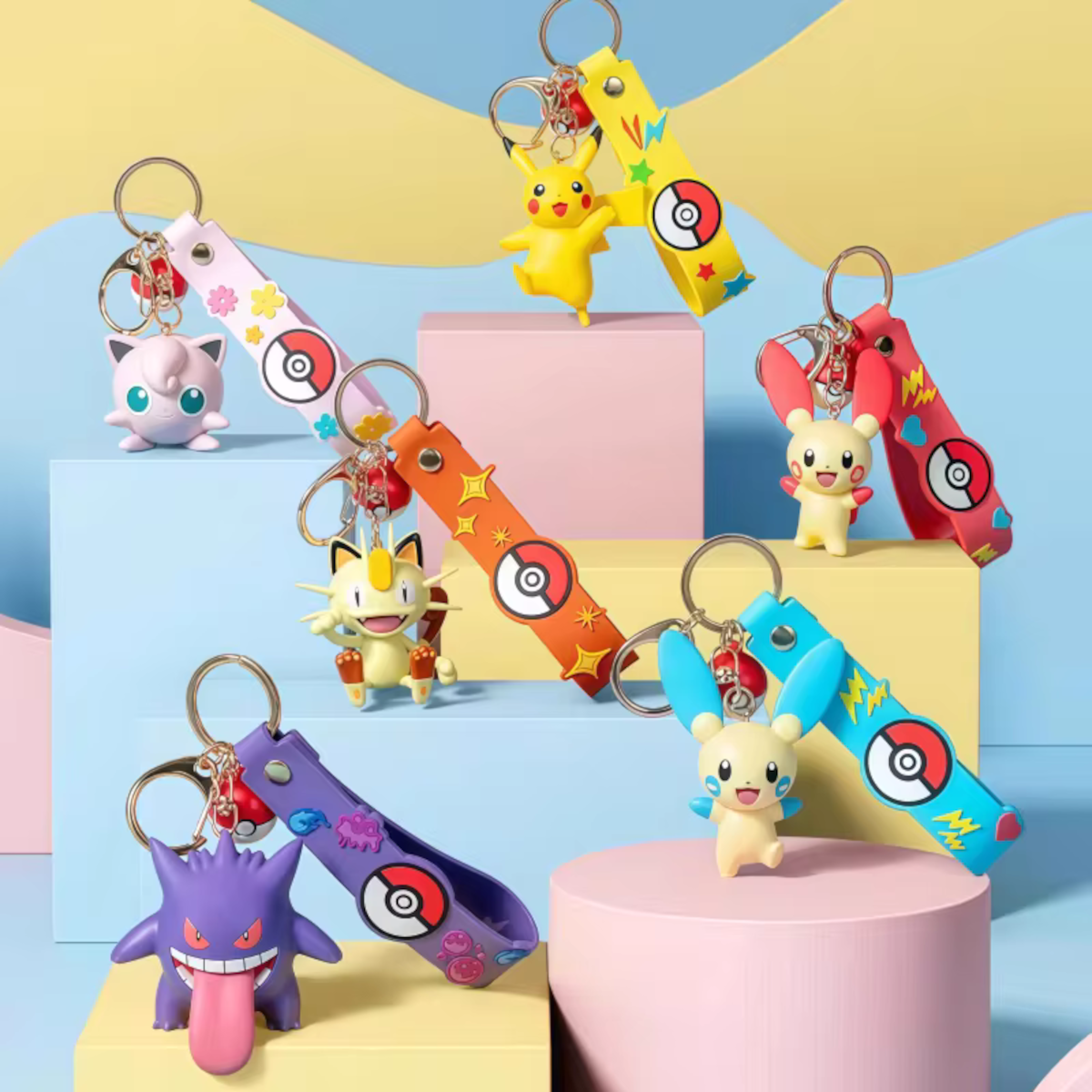 [CN] FUNISM Pokémon Vinyl Keychain Wrist Strap - Simplified Chinese