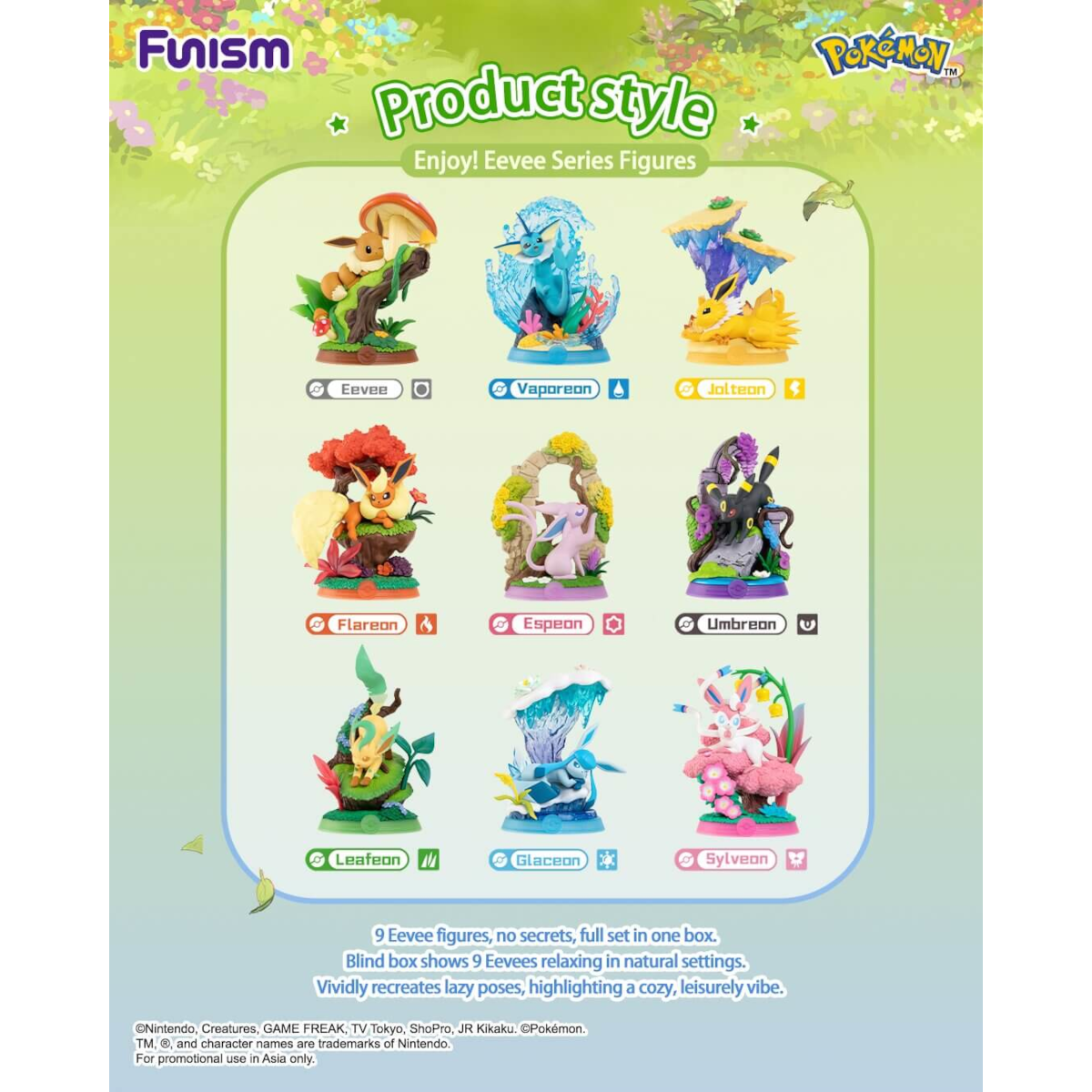 [CN] FUNISM Pokémon Relax & Enjoy Eevee Figurine - Simplified Chinese - BLIND BOX
