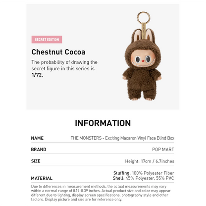 THE MONSTERS - Labubu V1 - Exciting Macaron Vinyl Plush Pendant (Blind Box)