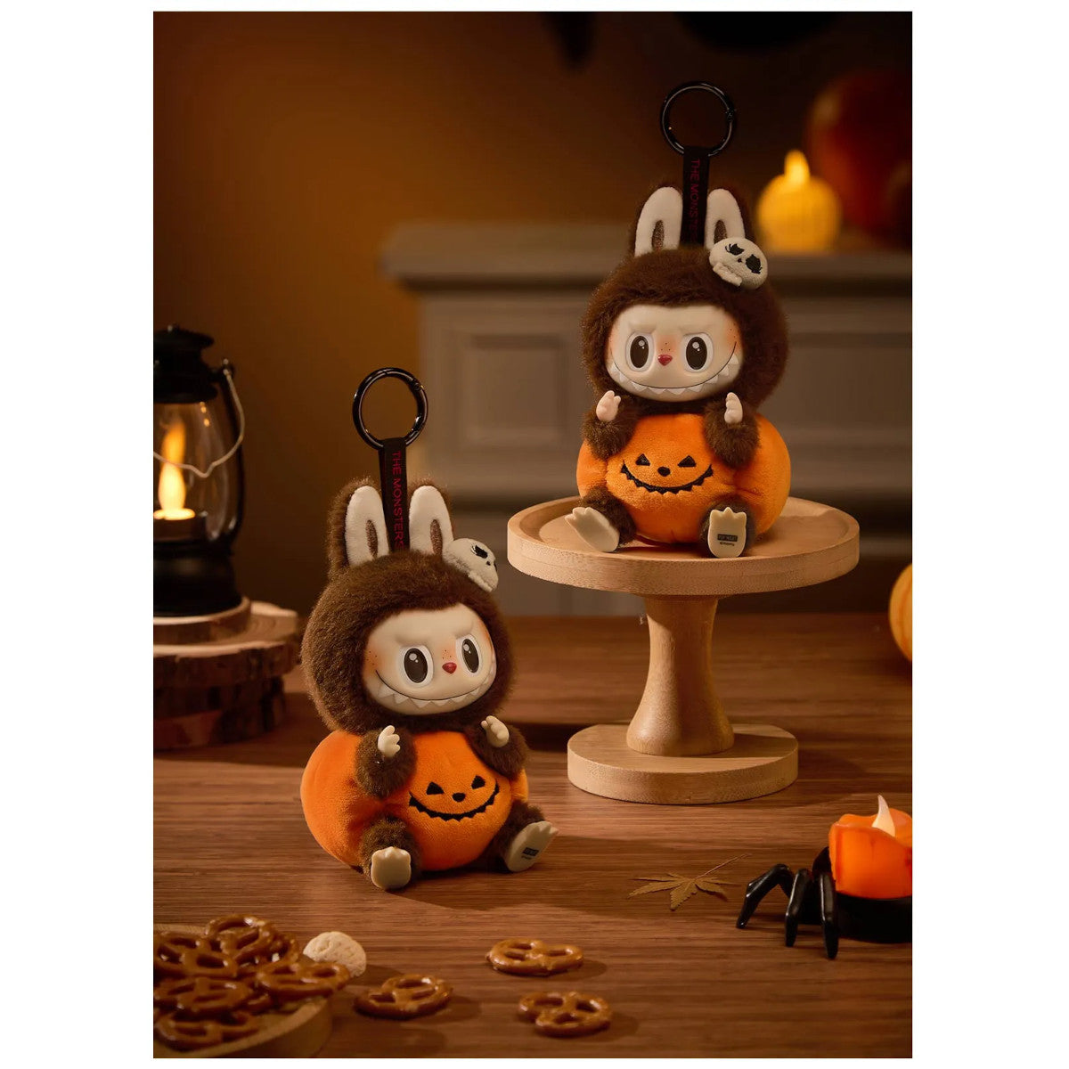 THE MONSTERS - Labubu - Happy Halloween Sitting Pumpkin Vinyl Plush Pendant