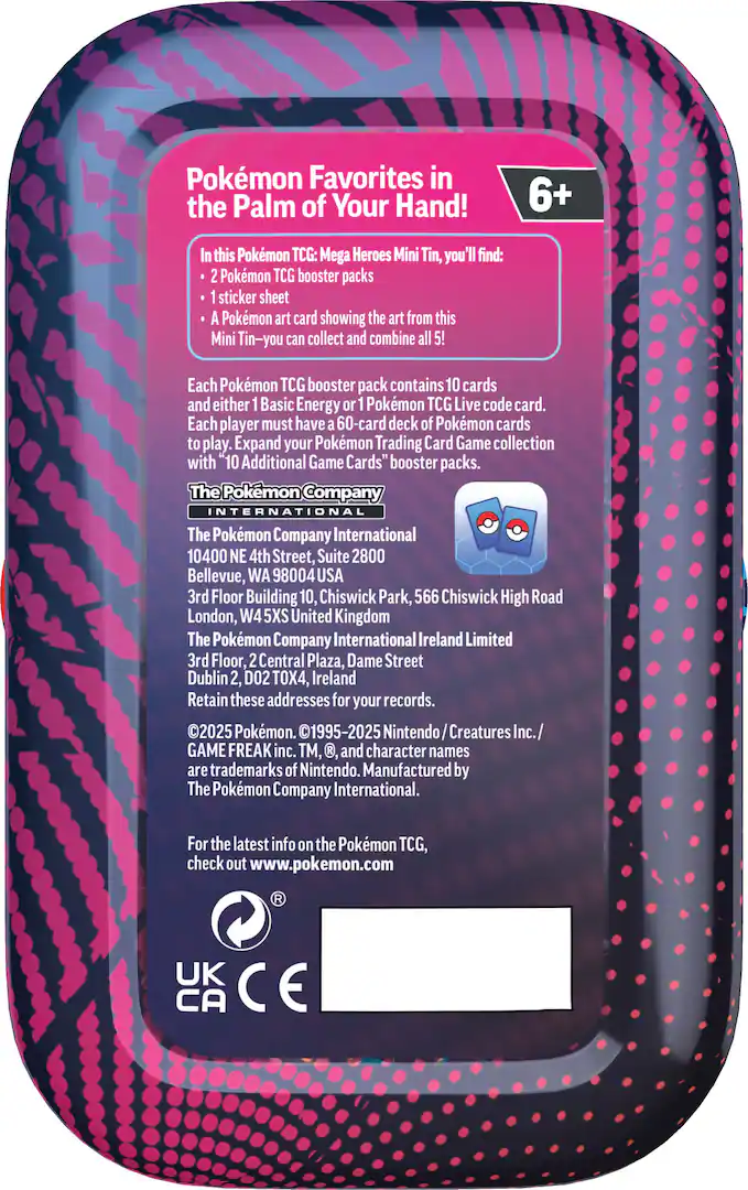 [EN] Pokémon Mega Evolution ME01 Mega Heroes Tin - Mega Series - English