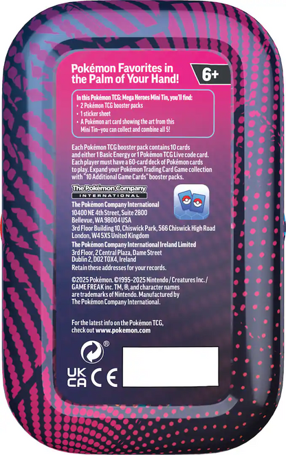 [EN] Pokémon Mega Evolution ME01 Mega Heroes Tin - Mega Series - English