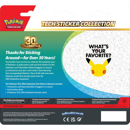 [EN] Pokémon 30th Celebration Tech Sticker Collection (Styles May Vary) - Mega Series - English