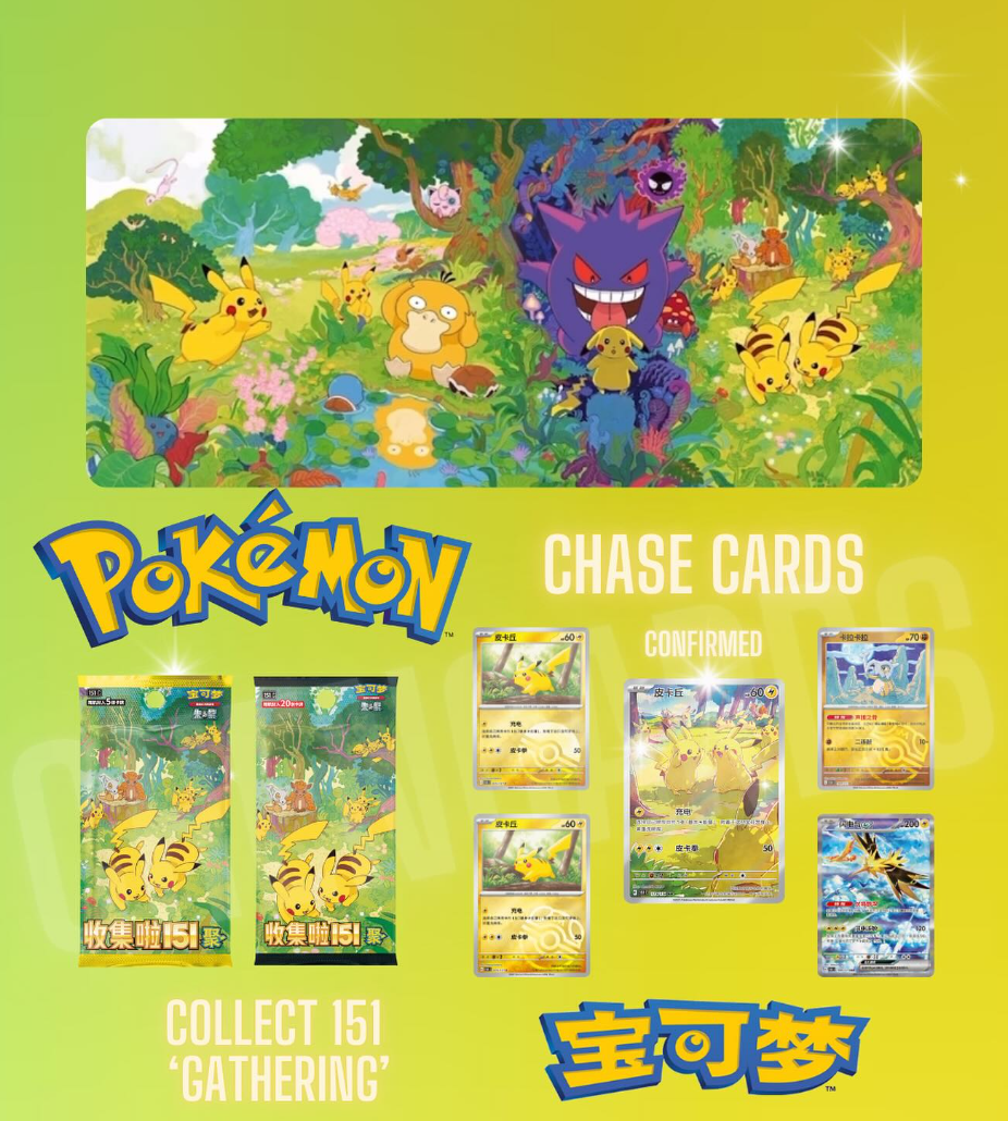 chase cards in pokemon 151 Collect 151 Gathering Slim Chinese Pokemon Booster Box