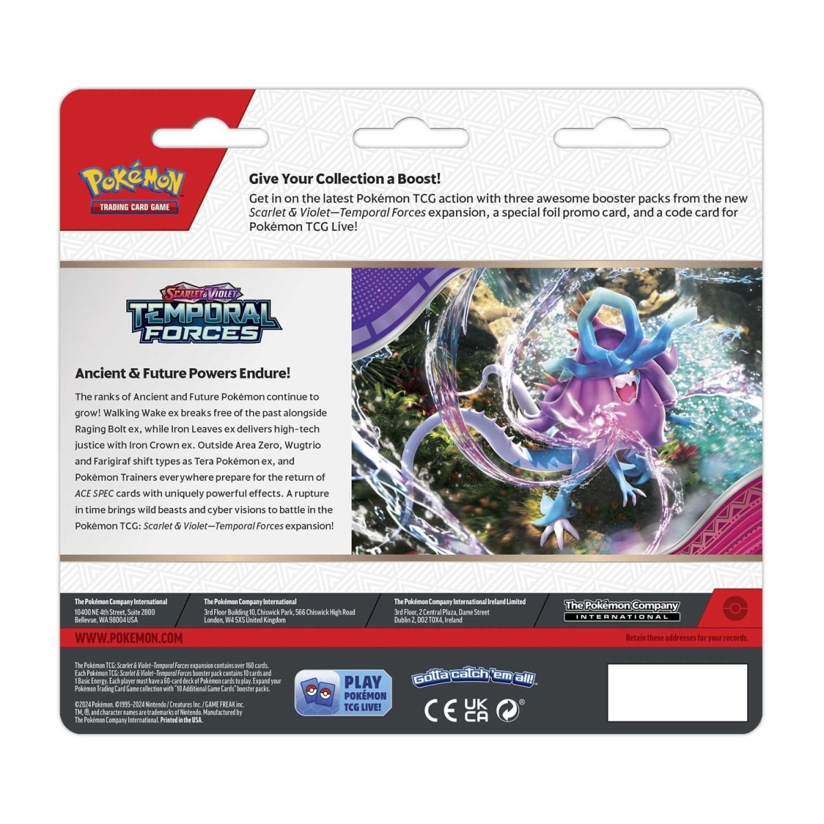 [EN] Pokemon Temporal Forces SV05 3 Pack Blister  - Scarlet & Violet Series - English