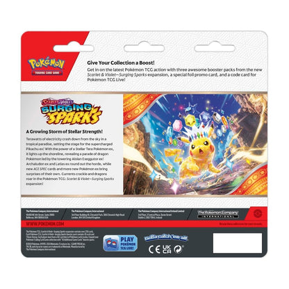 [EN] Pokemon Surging Sparks SV08 3 Pack Blister  - Scarlet & Violet Series - English