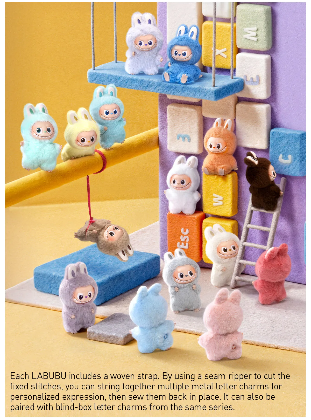 THE MONSTERS - Labubu V4 - Pin For Love Vinyl Plush Pendant A-M (Blind Box)