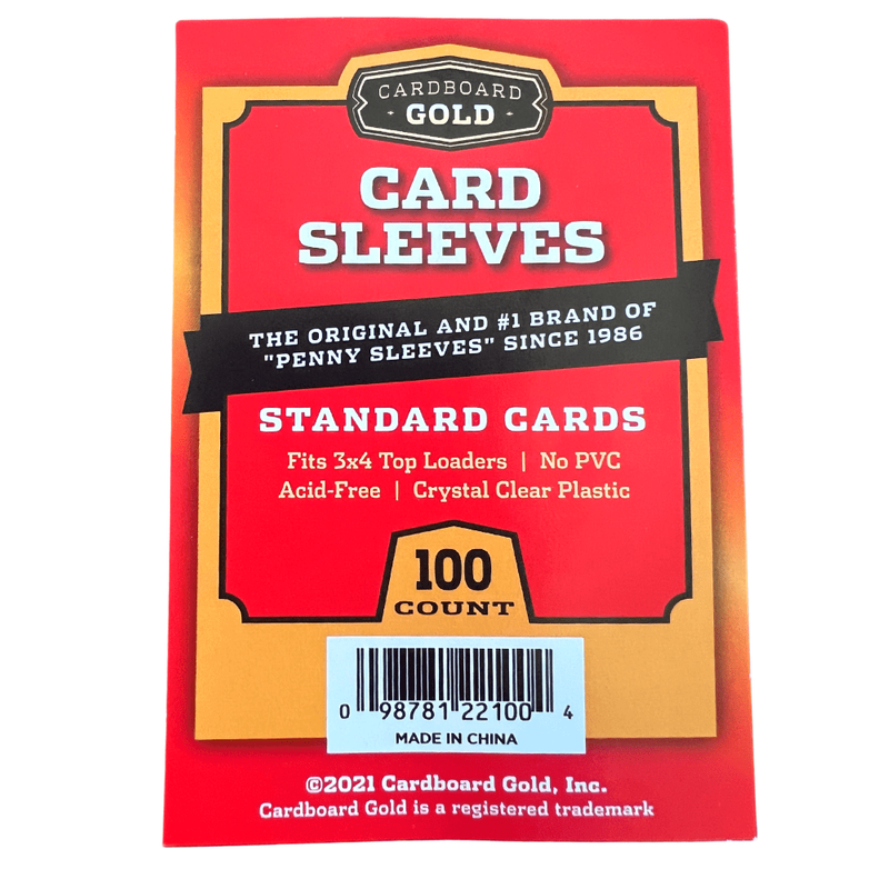 Cardboard Gold Soft Sleeve 3"*4" 100 Count - Standard Size Trading Cards