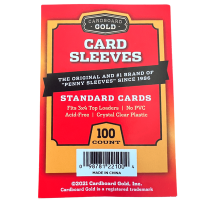 Cardboard Gold Soft Sleeve 3"*4" 100 Count - Standard Size Trading Cards